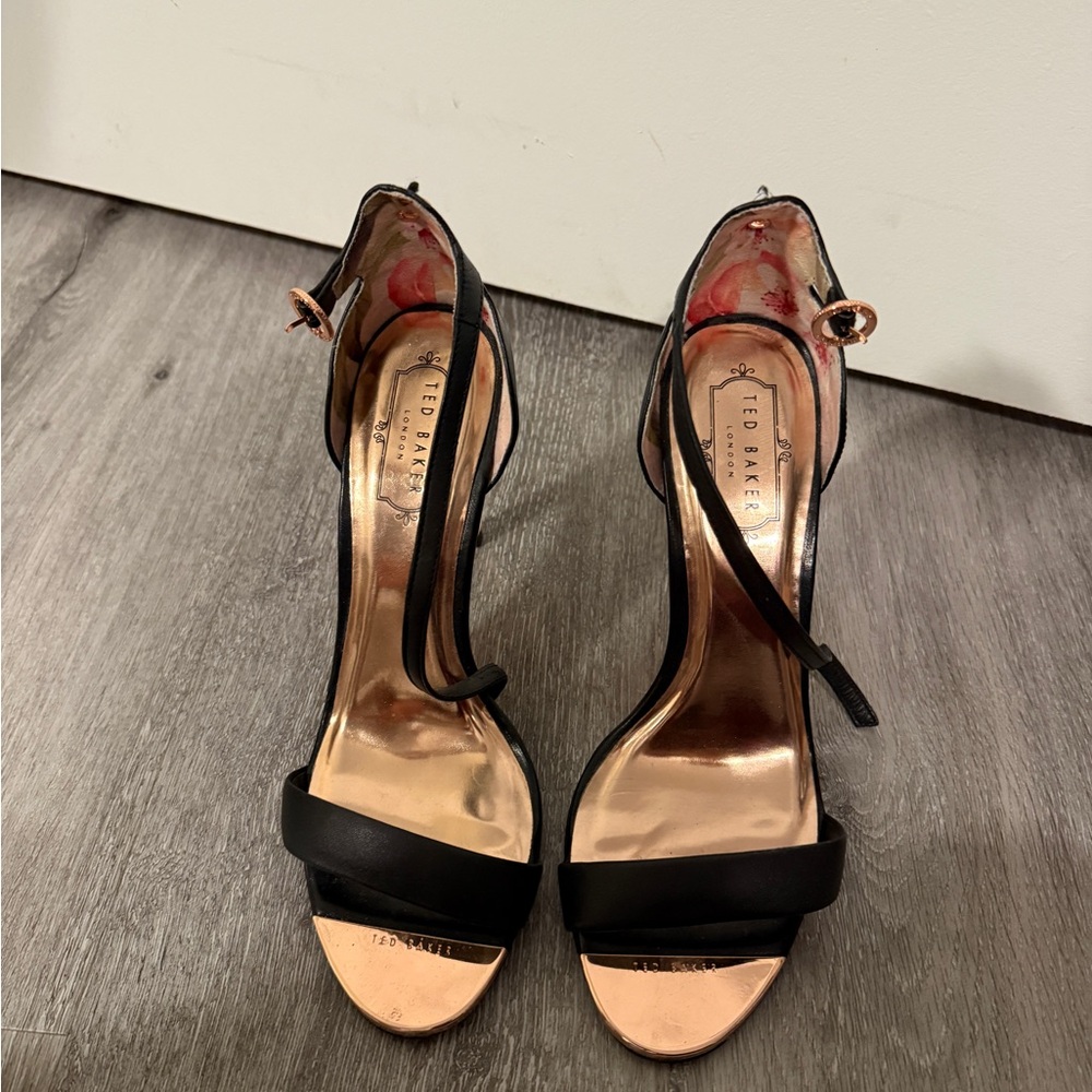 Ted Baker Black and Gold Women's Heels